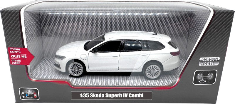 Škoda Superb IV Combi bílé 1:35