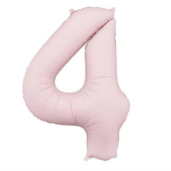 Balónek fóliový číslo 4 světle růžová 86 cm