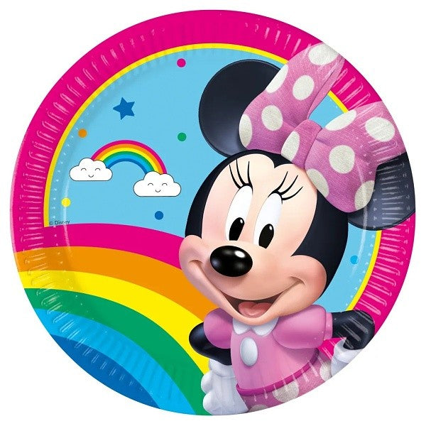 Talíře papírové Minnie duha 23 cm 8 ks