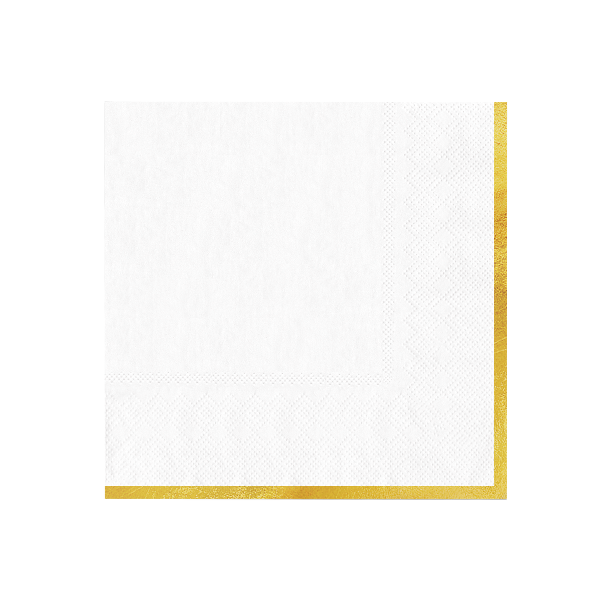 Ubrousky papírové bílé se zlatým proužkem 33 x 33 cm 10 ks