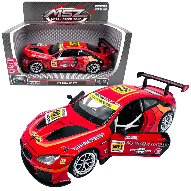Kovový model - 1:24 BMW M6 GT3 červené