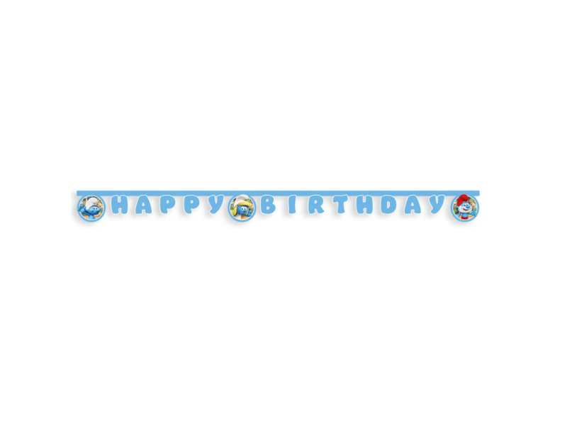 Banner papírový Happy Birthday Šmoulové