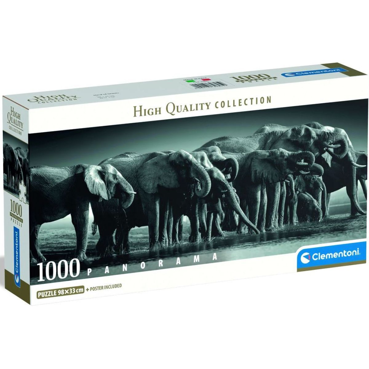 Clementoni - Puzzle 1000 Panorama Stádo obrů