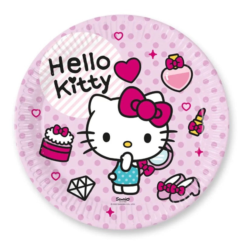 Papírové talíře Hello Kitty 23 cm, 8 ks