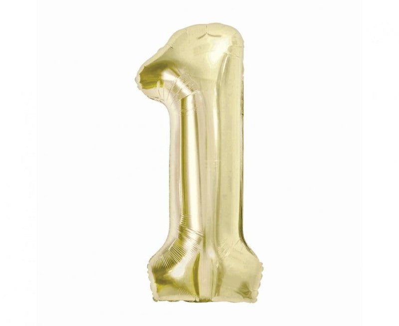 Balónek fóliový číslo 1 šampaň 85 cm