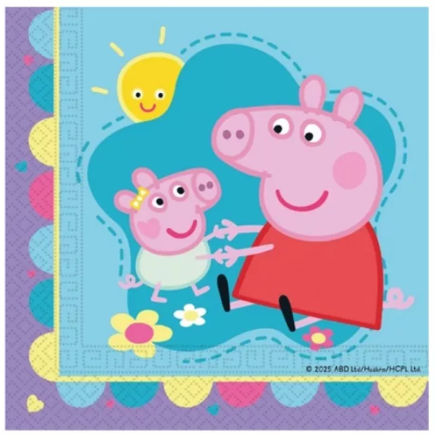 Ubrousky papírové 2vrstvé Prasátko Peppa 33 × 33 cm 20 ks