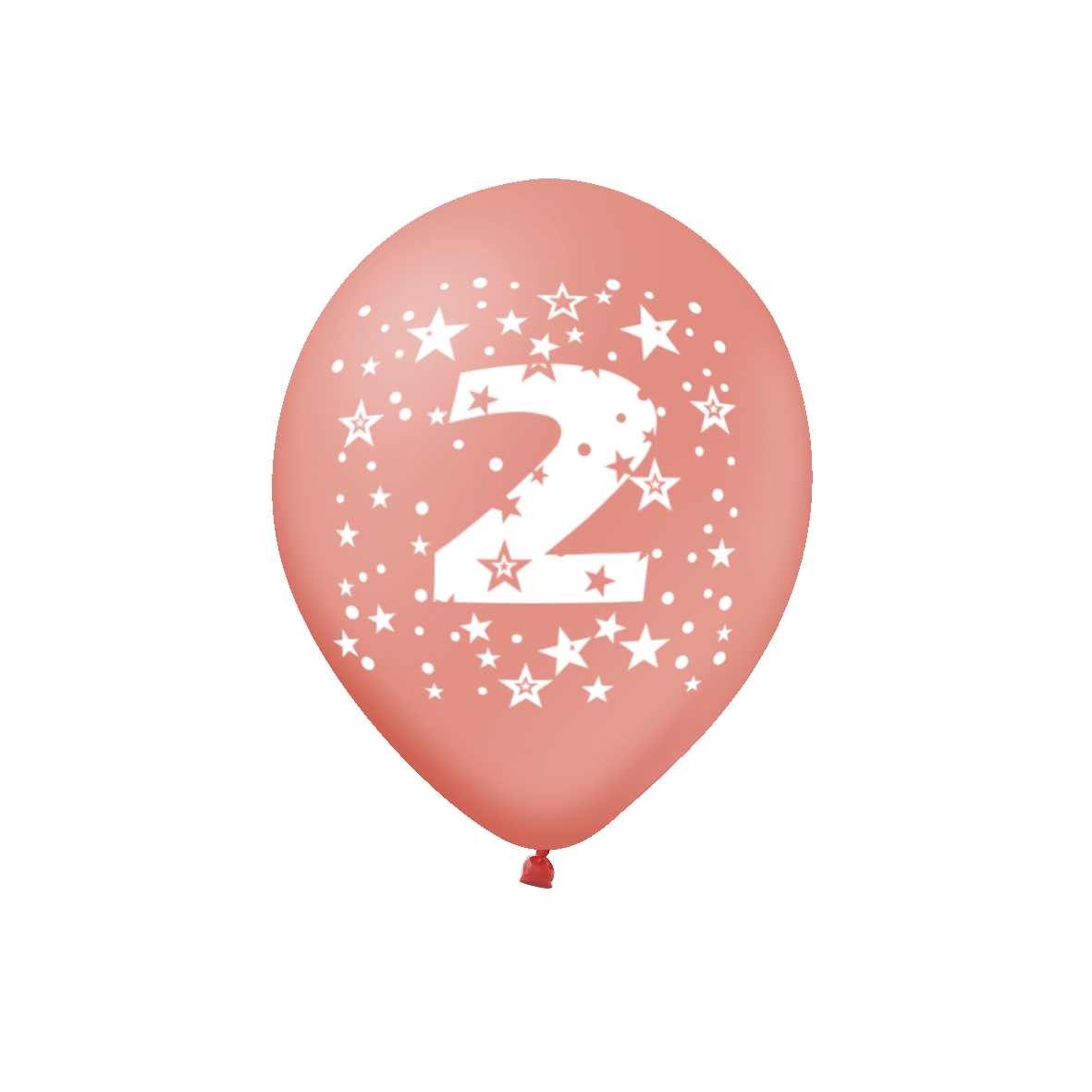 Barevný set - narozeninové balonky latexové (6 ks) 30 cm s číslem 2