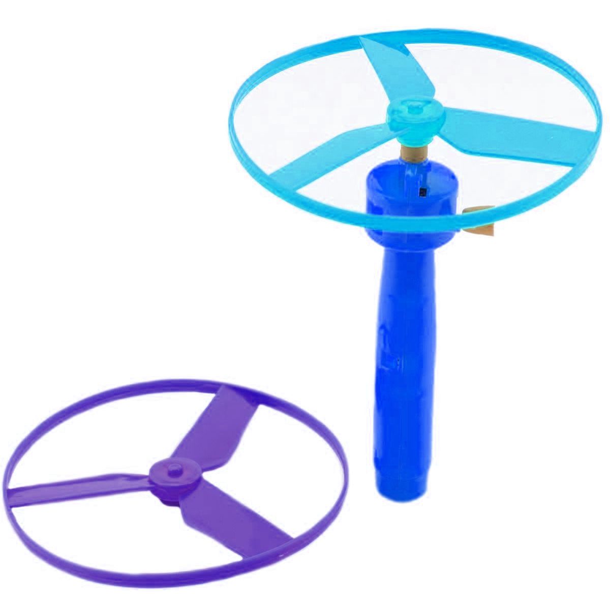 Vystřelovací vrtulka + startér plast 9cm 2 barvy v sáčku modrý startér