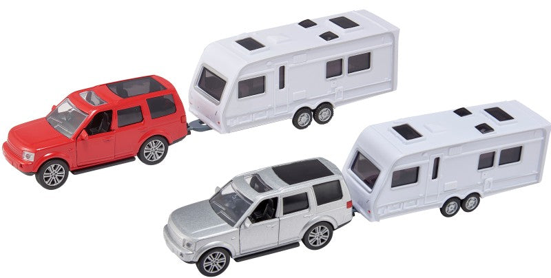 Teamsterz jeep s karavanem stříbrný