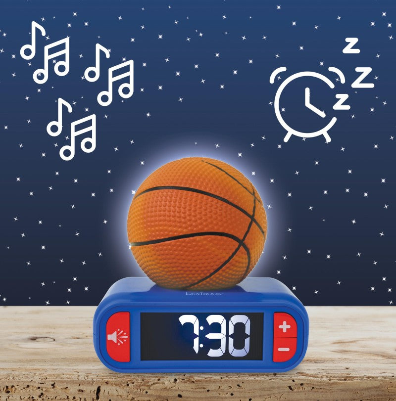 Lexibook budík Basketbal se svítícím míčem
