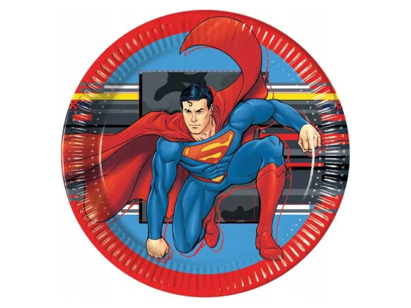 Papírové talíře Superman Krypton 23 cm, 8 ks