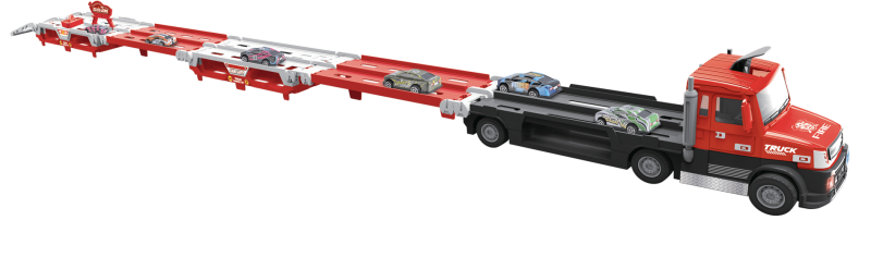 Hasičský truck 2v1 se světlem a zvukem a 6 auty