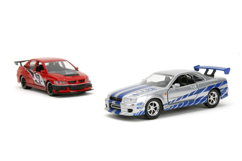 Rychle a zběsile Twin Pack 2006 Mitsubishi Lancer Evo IX + Brianův 2002 Nissan Skyline GTR