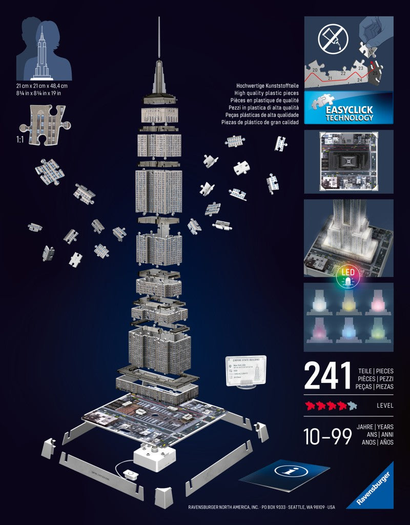 Puzzle 3D Iconics: Empire State Building Noční edice