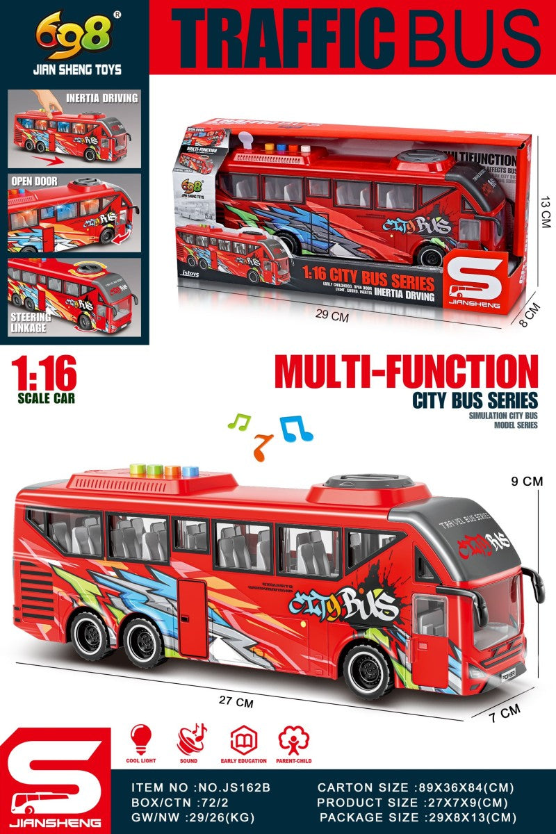 Autobus červený 1:16