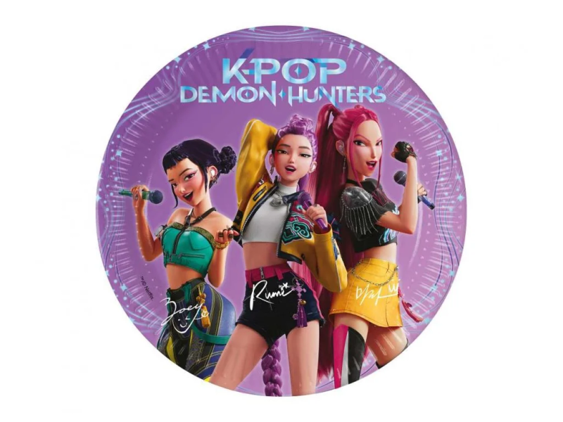 Talíře papírové K-Pop Demon Hunters 20 cm 8 ks