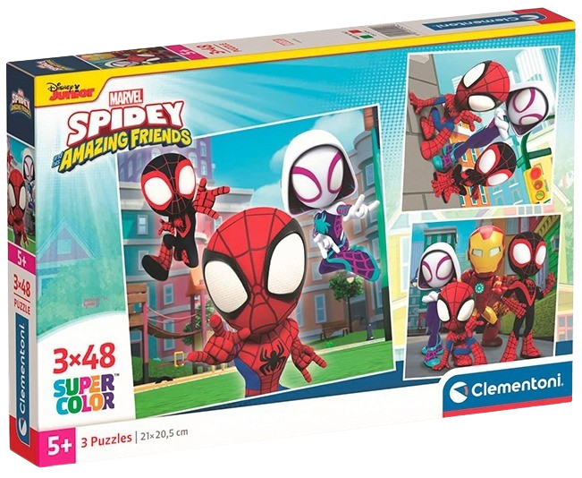 Puzzle 144 dílků Spidey a jeho úžasní přátelé 3x48