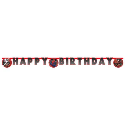 Banner papírový Happy Birthday Spiderman World of Web