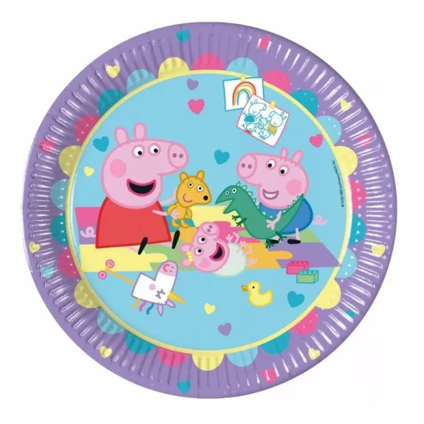 Papírové talíře Prasátko Peppa 23 cm, balení 8 ks