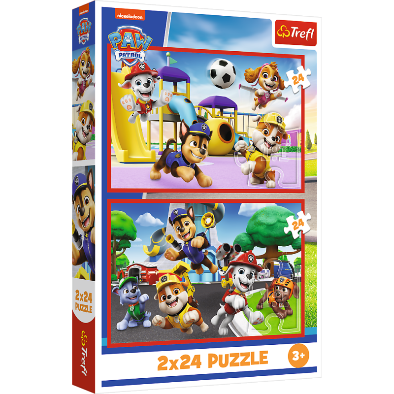 Puzzle Psí den zábavy 2v1Tlapková patrola 2x24 dílků