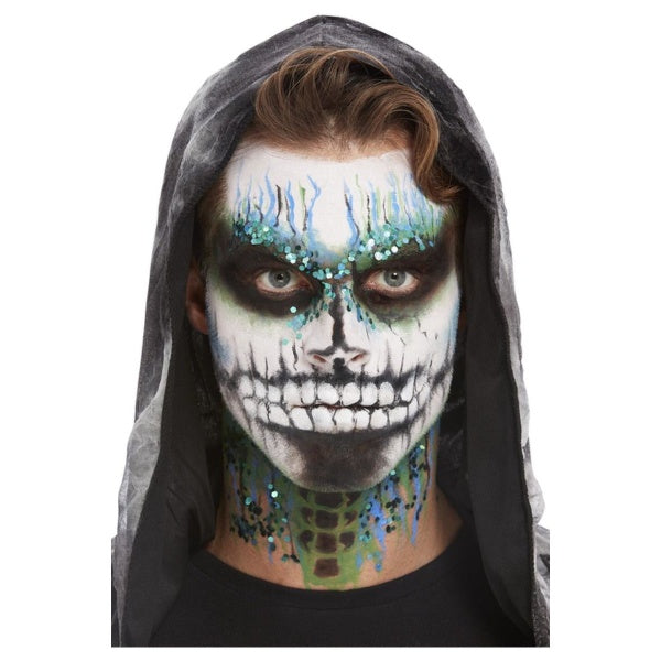 Make up set Kostlivec modro-zelený s glitry