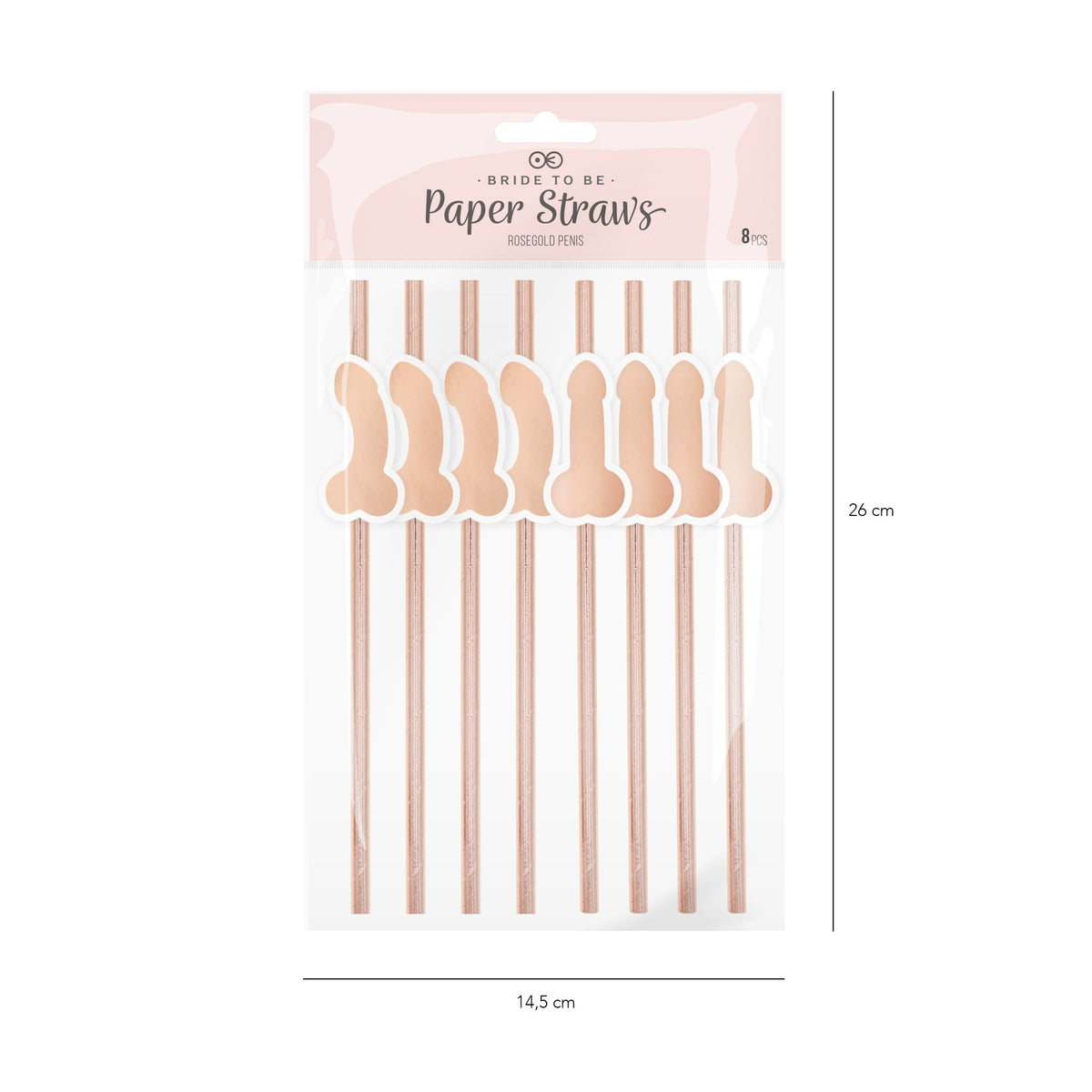 Brčka pro rozlučku se svobodou - penis rose gold 8 ks