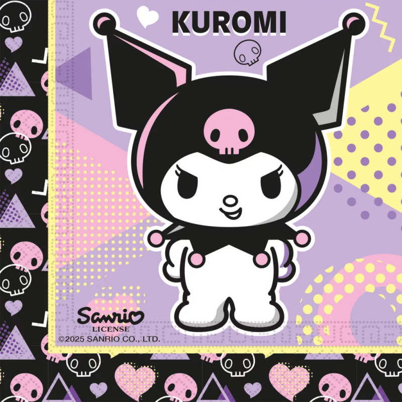 Ubrousky papírové 2vrstvé Kuromi Pop Art 33 × 33 cm 20 ks