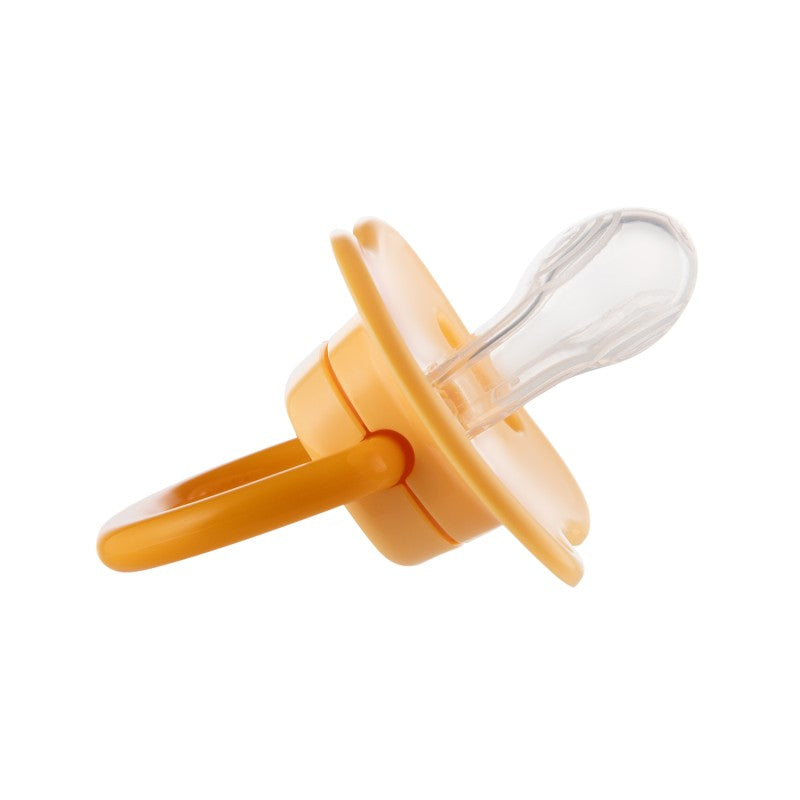 Set symetrických silikonových dudlíků BabiesBoo 6-18m 2ks oranžový