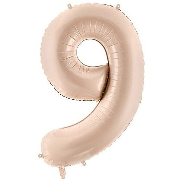 Balónek fóliový číslice "9" tmavě bežový 72 cm