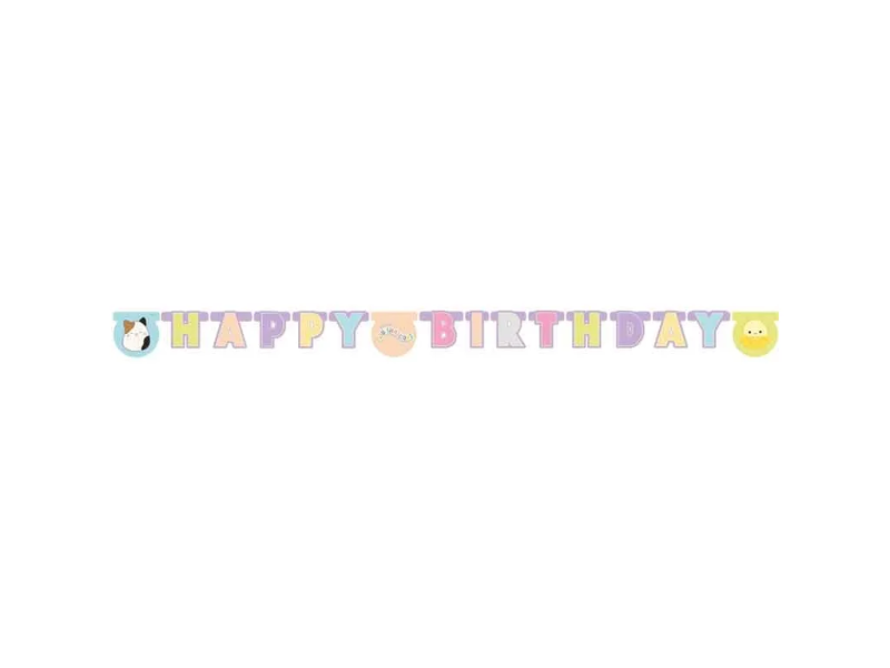 Banner papírový Happy Birthday Squishmallows