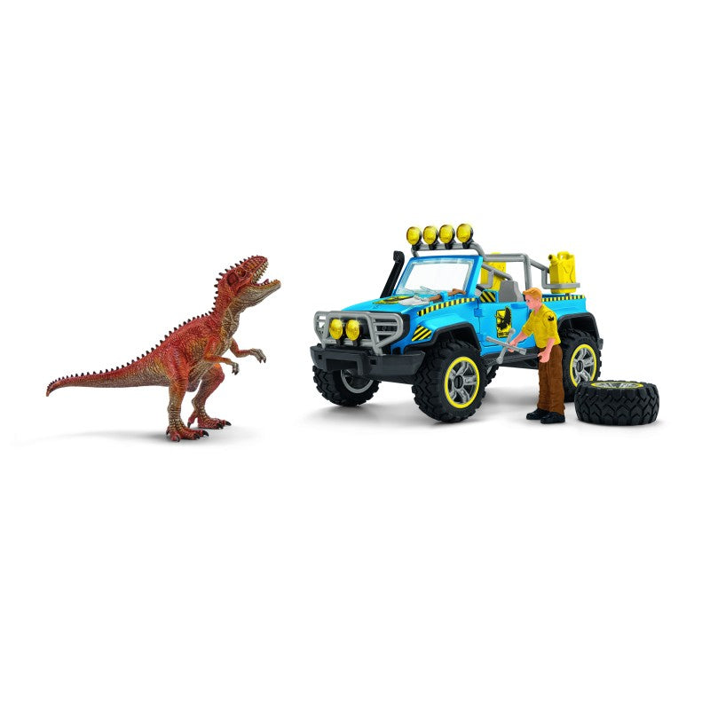 Terénní vůz s venkovním výběhem pro dinosaura