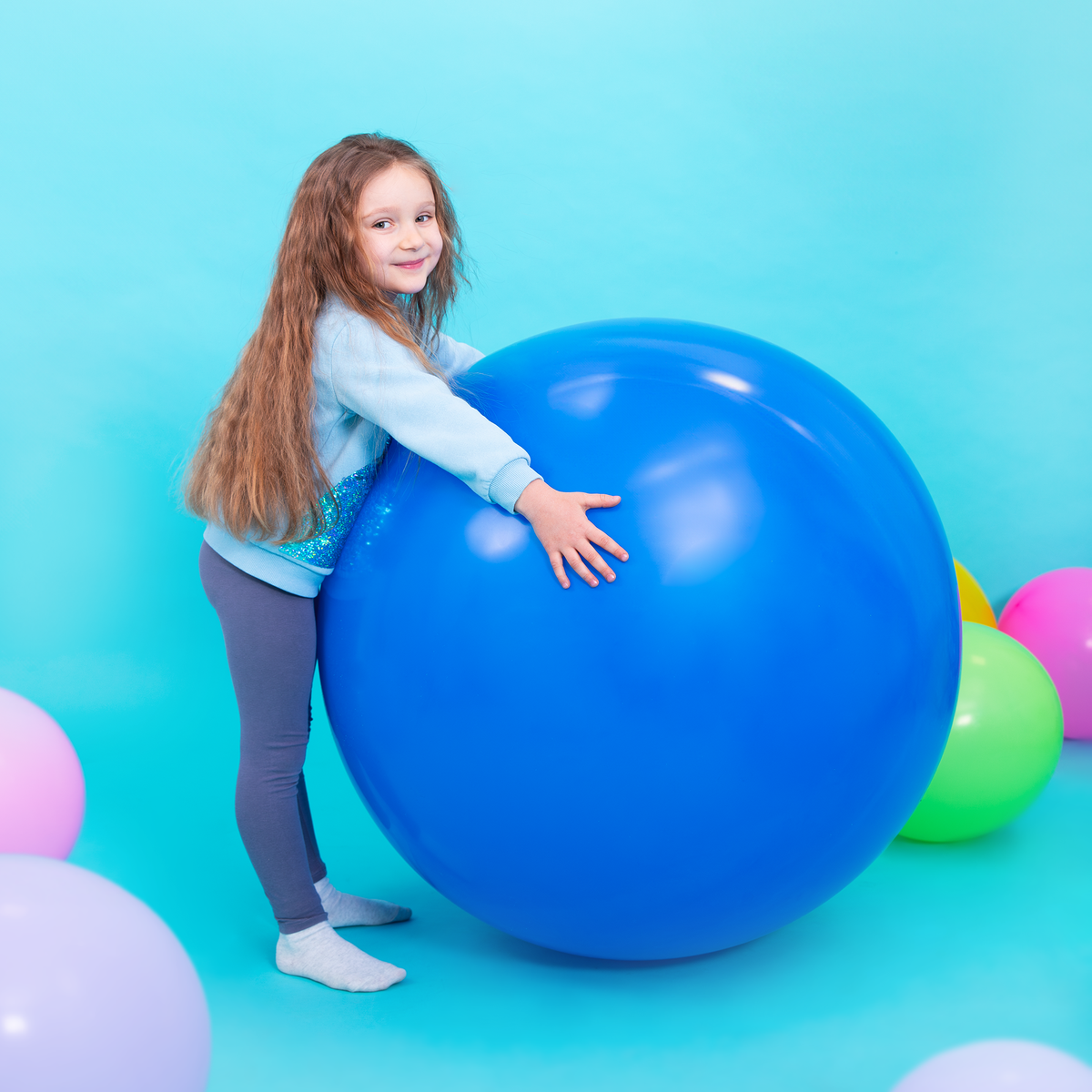 Jumbo balón stříbrný - 1 m 1 ks