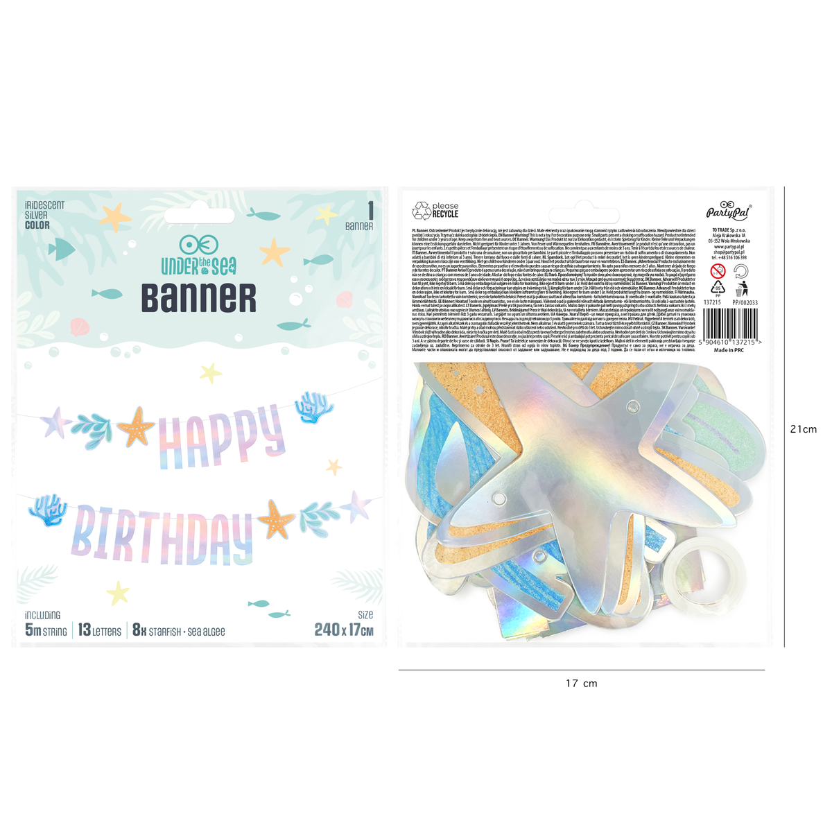 Happy Birthday Ocean banner 240x17cm