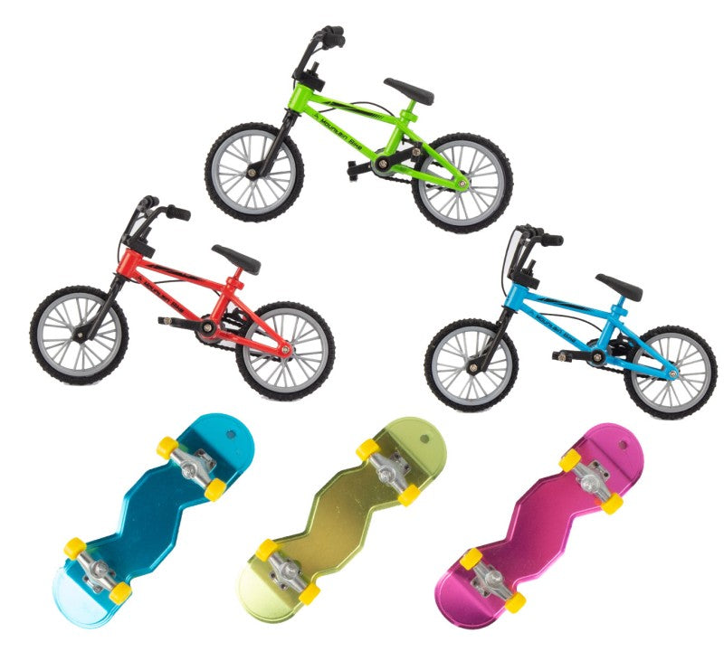 Kolo + skateboard (sada 2ks) červené kolo - růžový skateboard