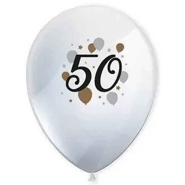 Balónky latexové 50. narozeniny 6 ks