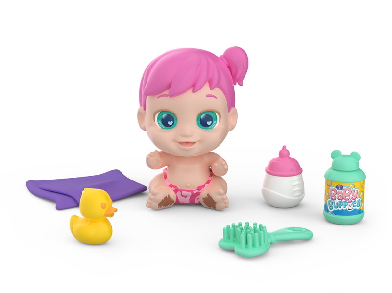 Baby Buppies miminko Holka růžové vlasy koupání