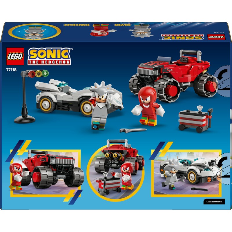 LEGO® 77118 Sonic the Hedgehog™Silver a jeho auto vs. Knuckles a jeho monster truck