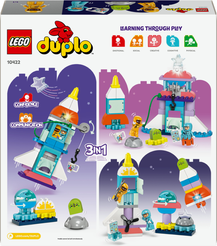 LEGO® DUPLO® 10422 Vesmírné dobrodružství s raketoplánem 3 v 1