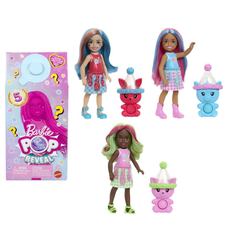 Barbie pop reveal Chelsea koktejlové překvapení