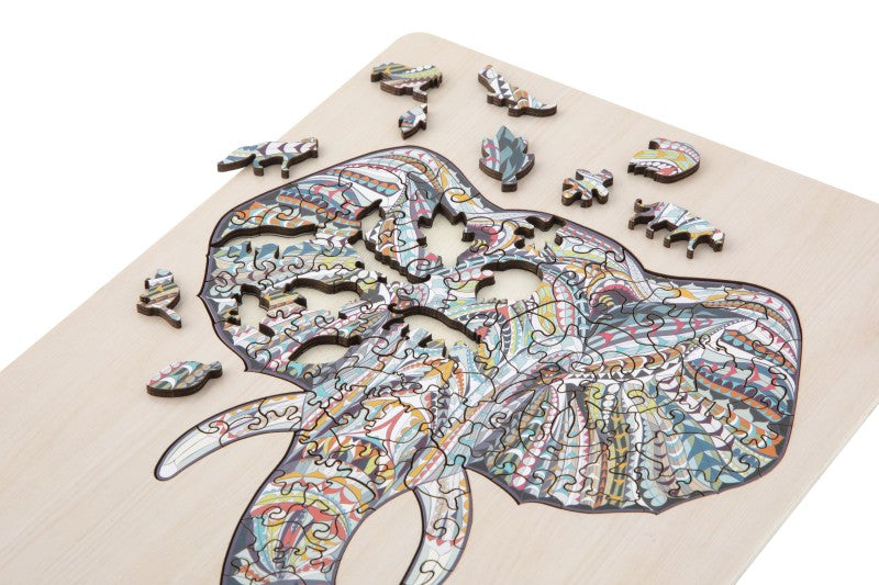 Dřevěné puzzle Slon 137 dílků