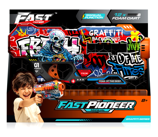 Fast pioneer blaster manuální + 12 ks nábojů