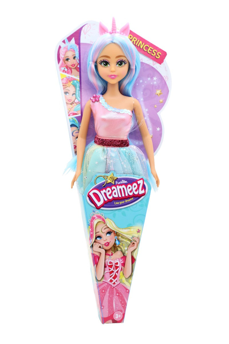 Dreameez princezna v kornoutku hnědé vlásky