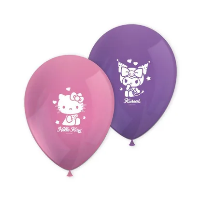 Balónky latexové Hello Kitty & Kuromi 8 ks