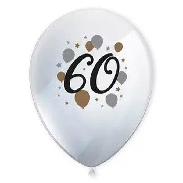 Balónky latexové 60. narozeniny 6 ks