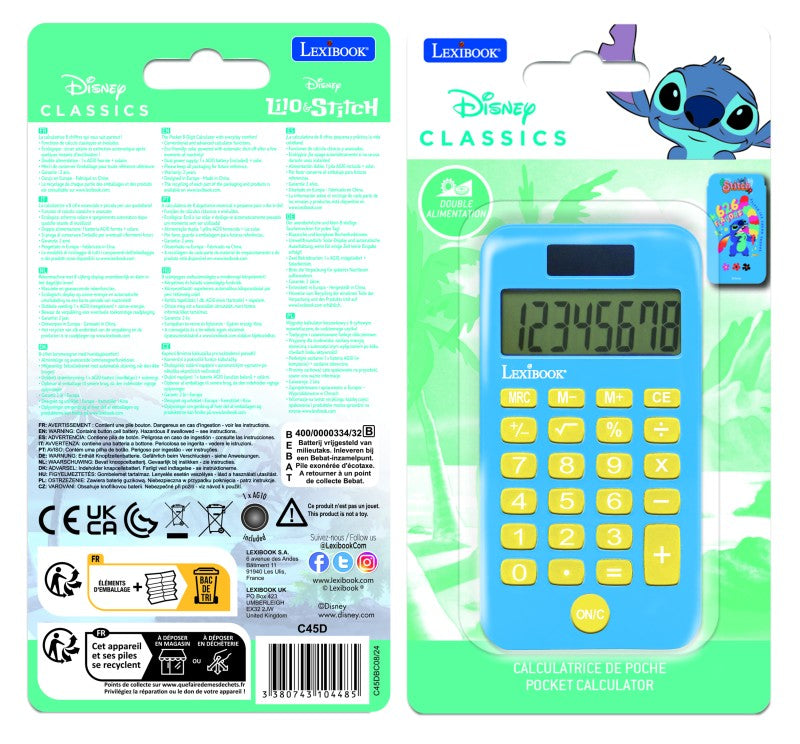 Lexibook kapesní kalkulačka Stitch