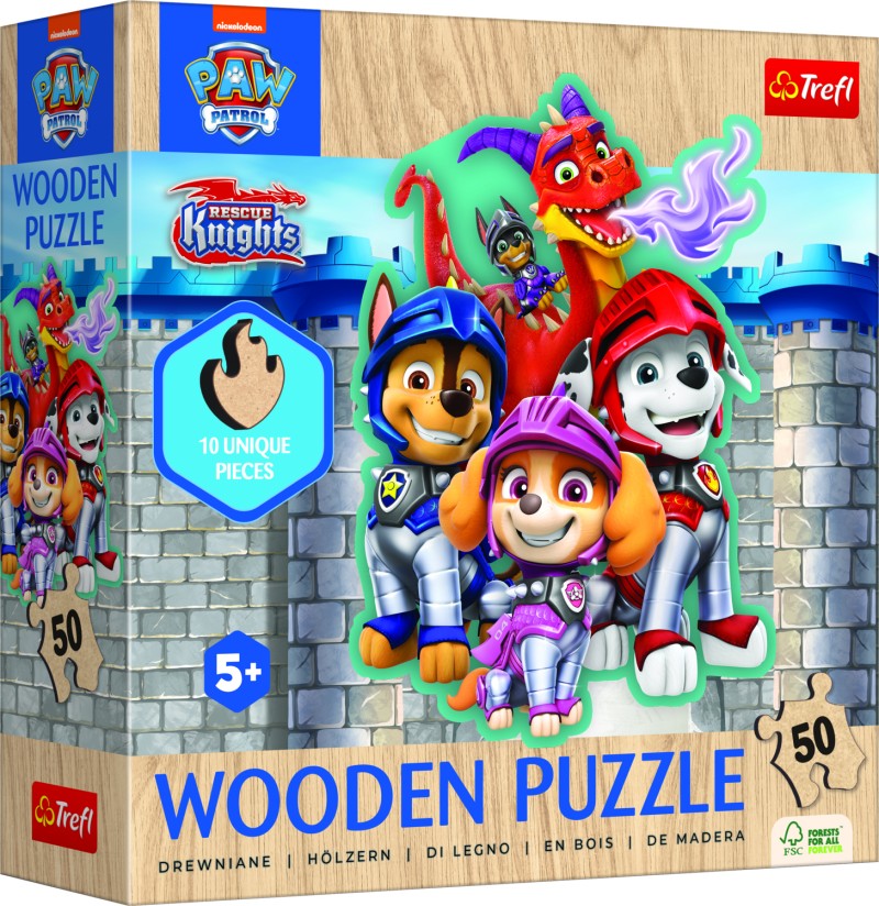 Dřevěné Puzzle 50 dílků Tlapková patrola