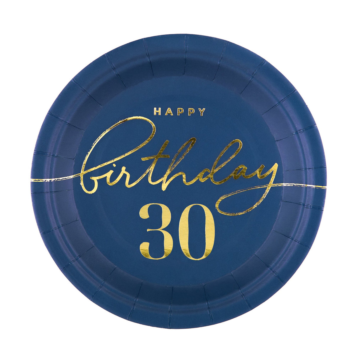 Happy Birthday - narozeniny 30 - papírové talíře - modré 17 cm 6 ks