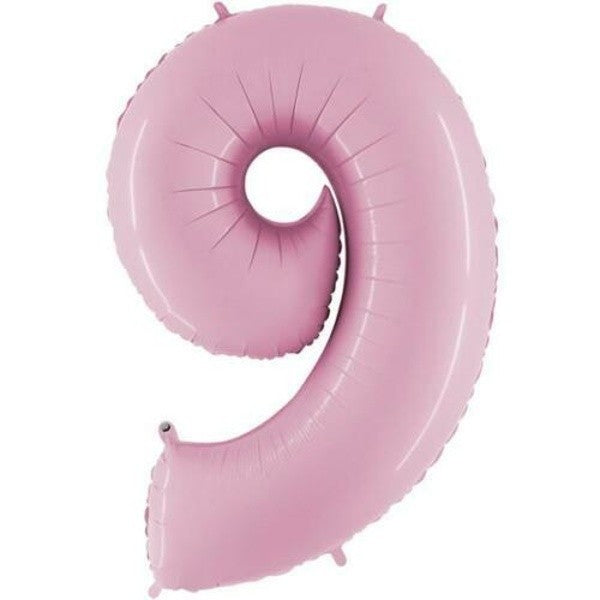 Balónek foliový číslo 9 pastelově růžové 102cm