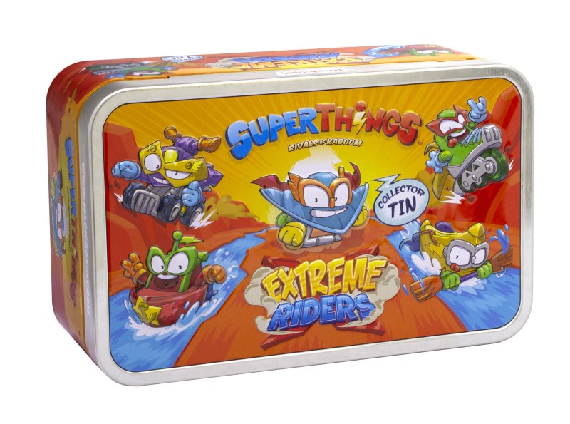 SuperThing Sada figurek Extreme Riders v plechovce