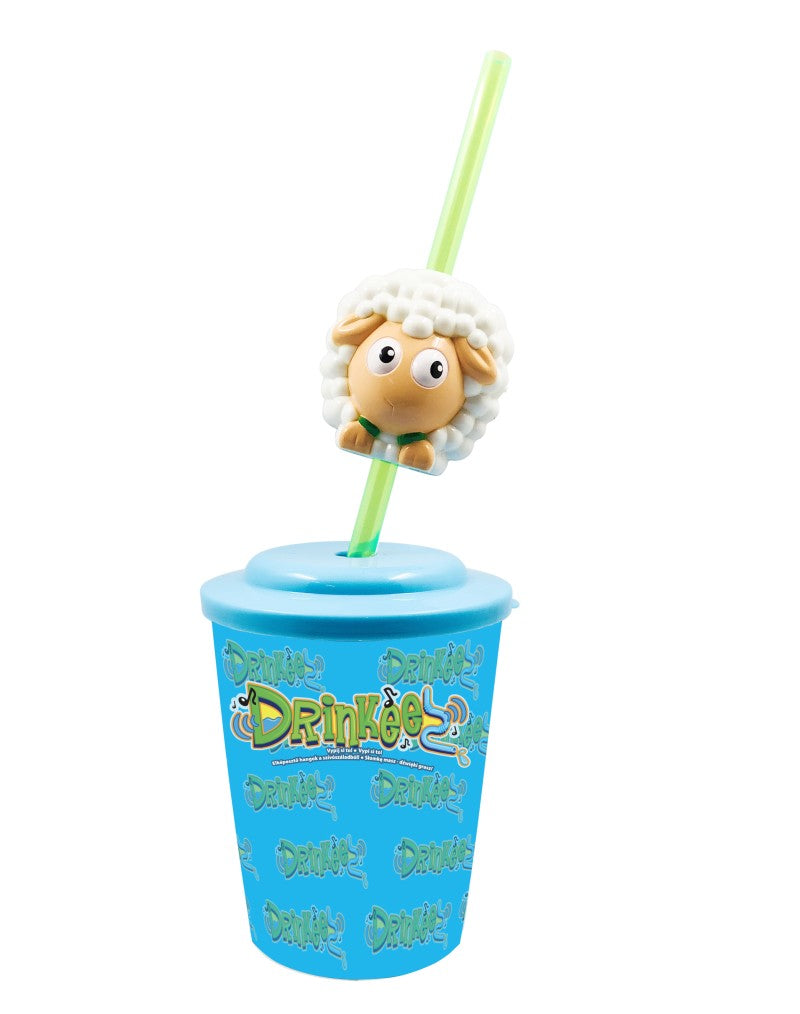 Drinkeez - kelímek s brčkem pejsek bílo-hnědý